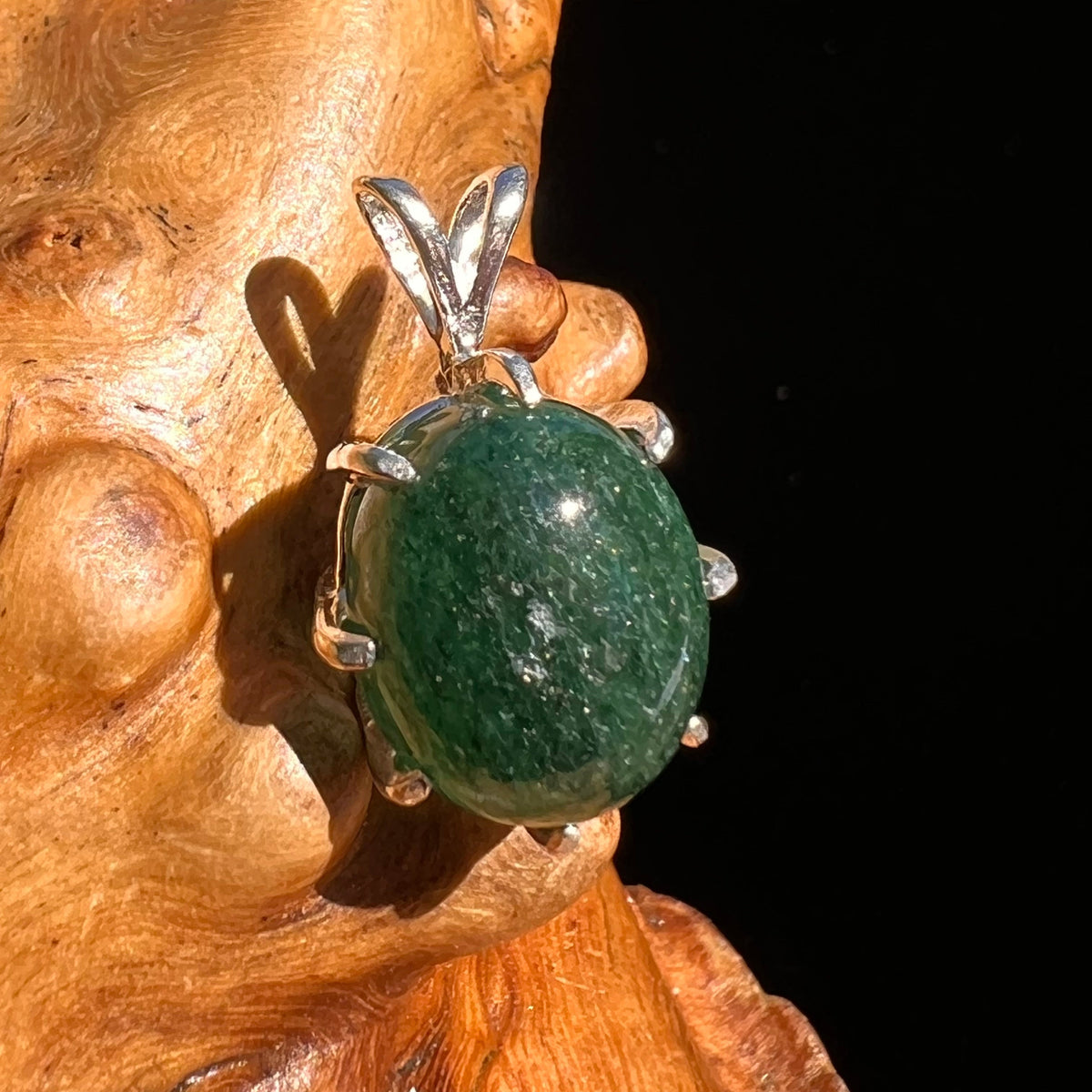 Green Aventurine Pendant Sterling Silver #6270-Moldavite Life
