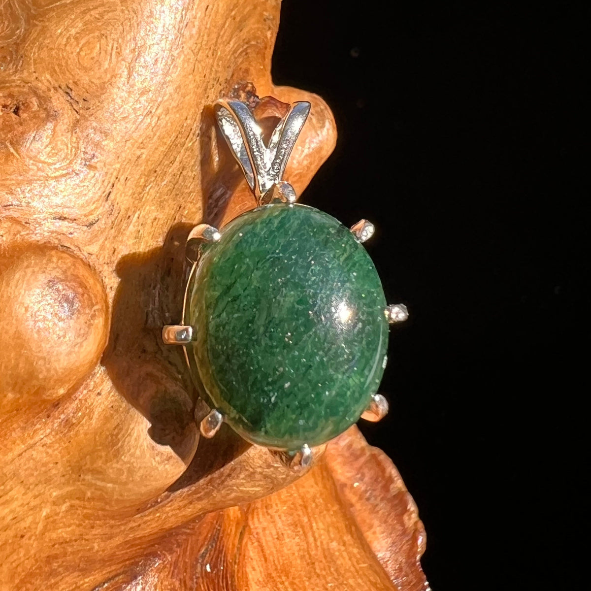 Green Aventurine Pendant Sterling Silver #6271-Moldavite Life
