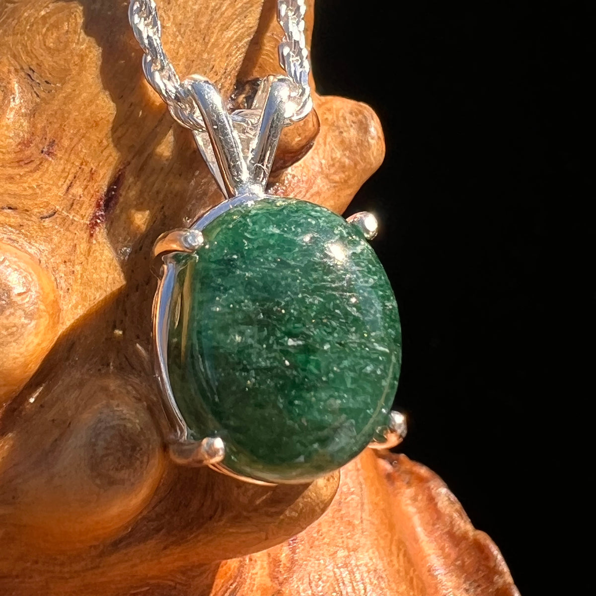 Green Aventurine Pendant Sterling Silver #7748-Moldavite Life