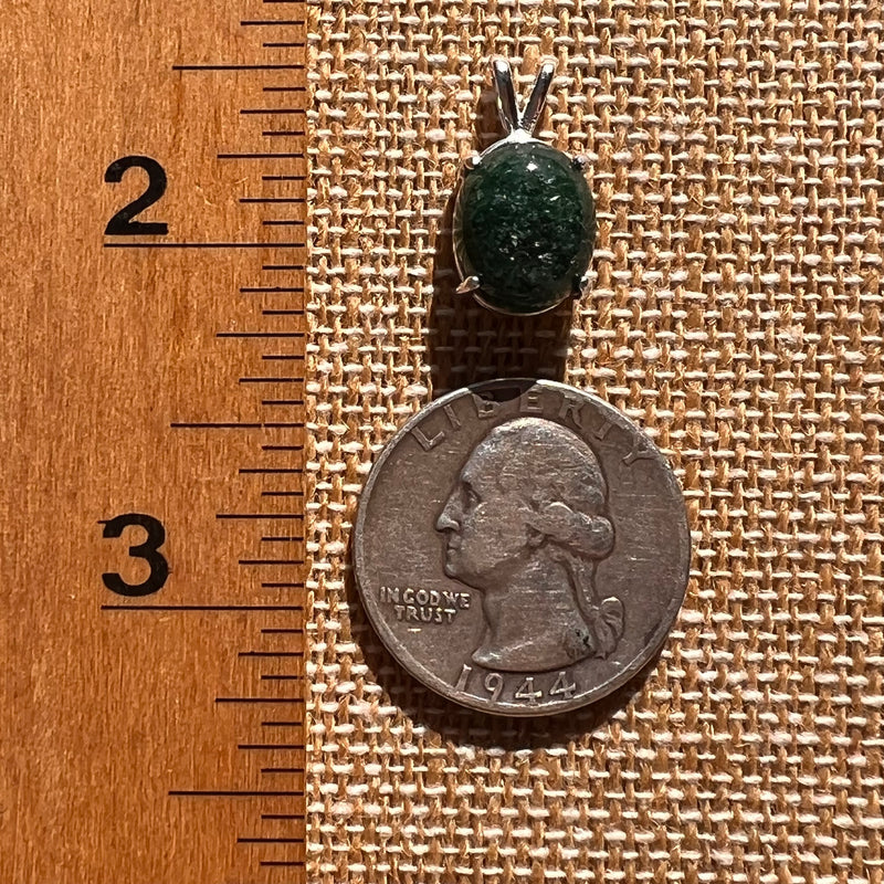 Green Aventurine Pendant Sterling Silver #7749-Moldavite Life