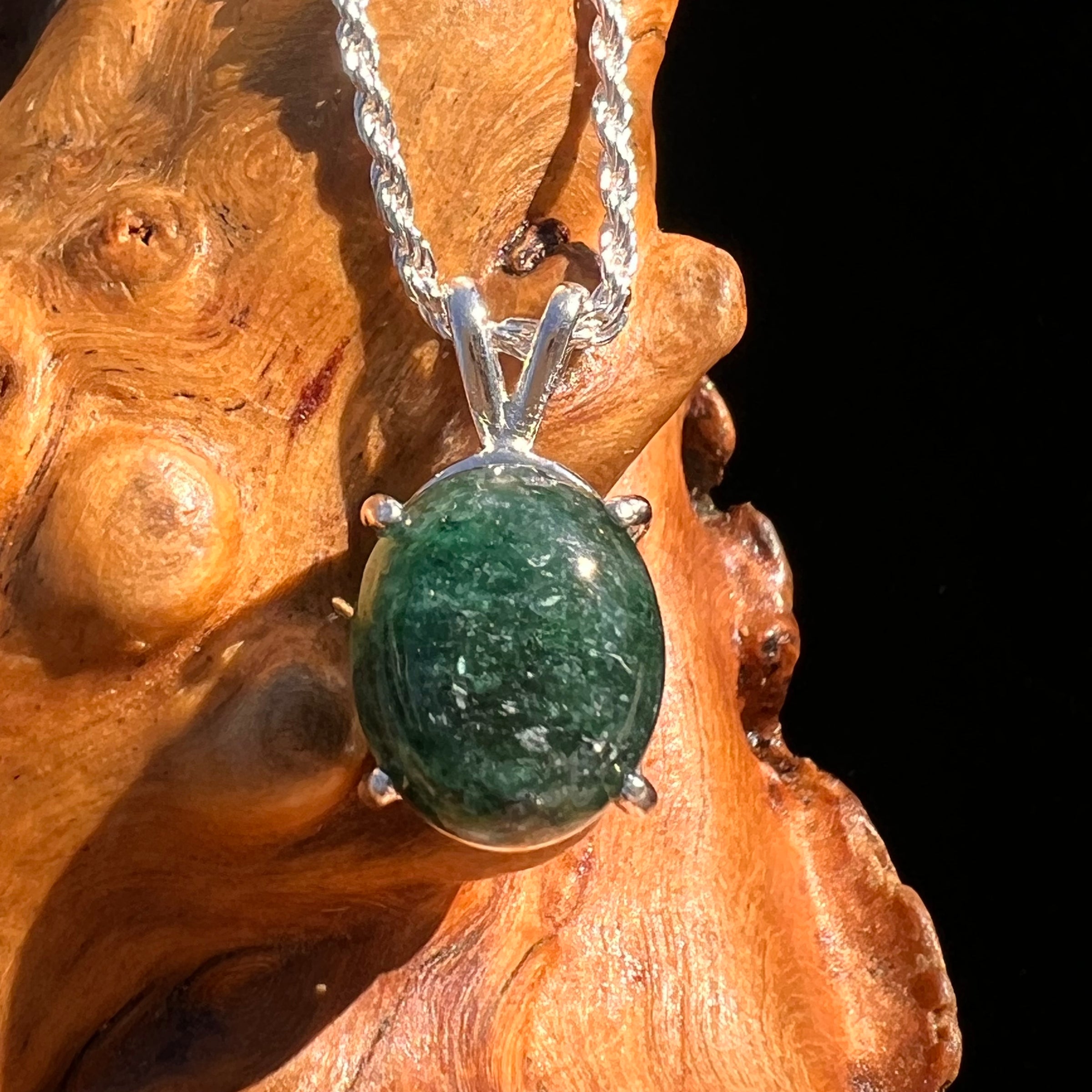 Green Aventurine Pendant Sterling Silver #7749-Moldavite Life