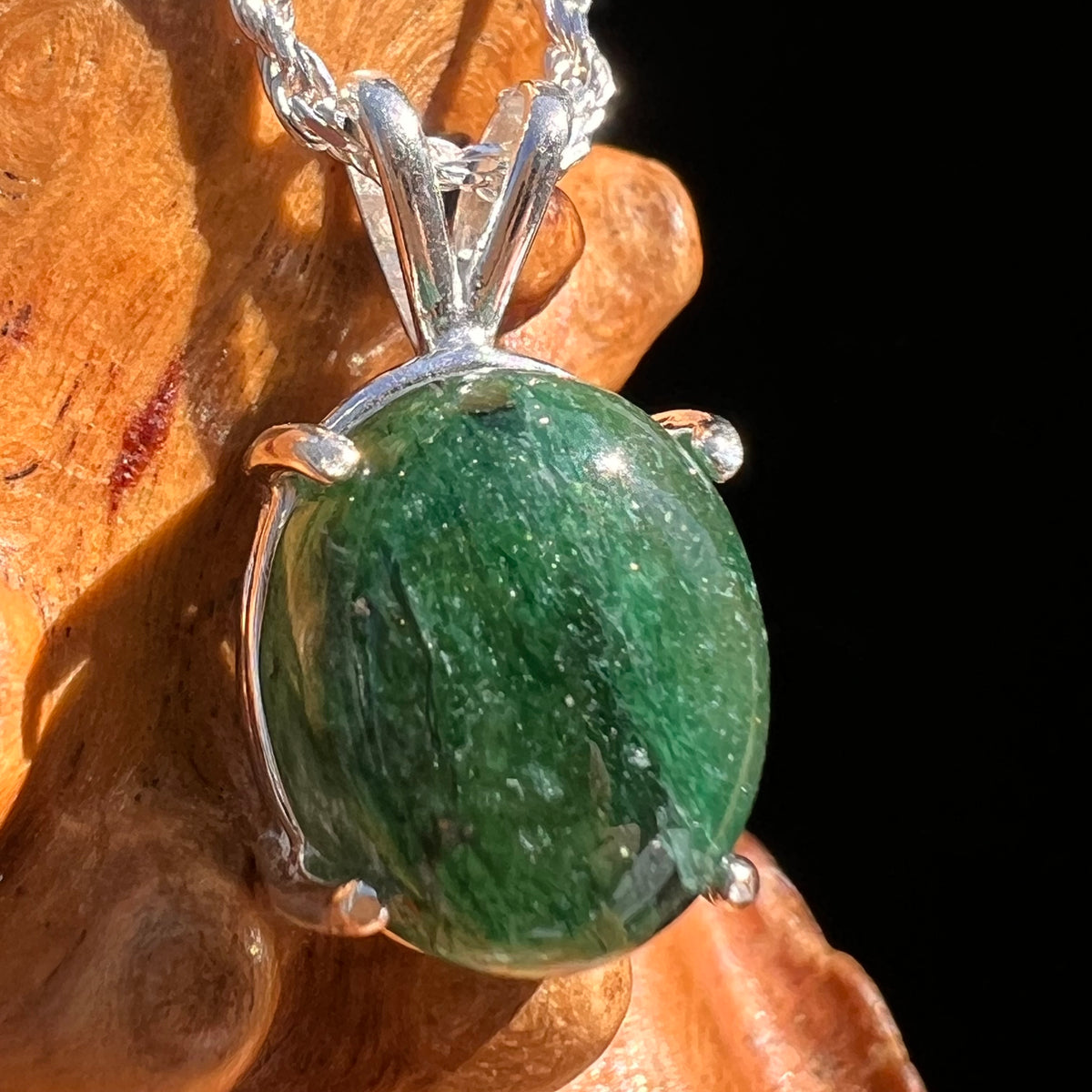 Green Aventurine Pendant Sterling Silver #7750-Moldavite Life