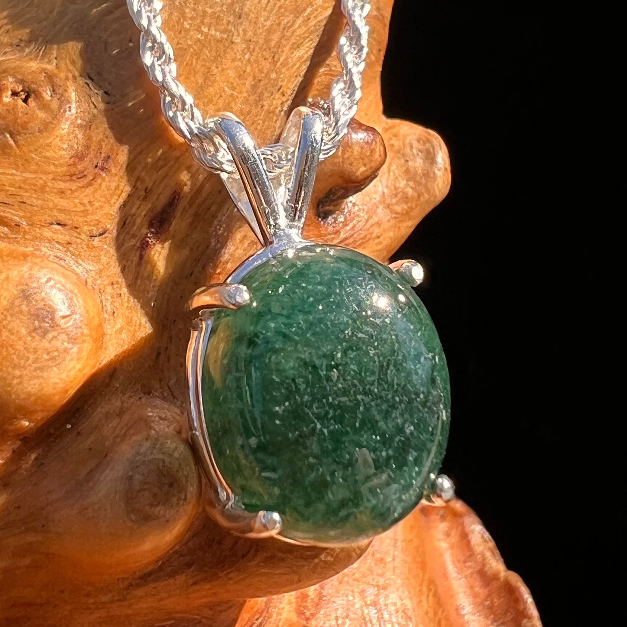 Green Aventurine Pendant Sterling Silver #7751-Moldavite Life