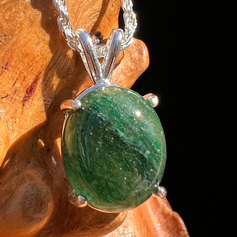 Green Aventurine Pendant Sterling Silver #7752-Moldavite Life