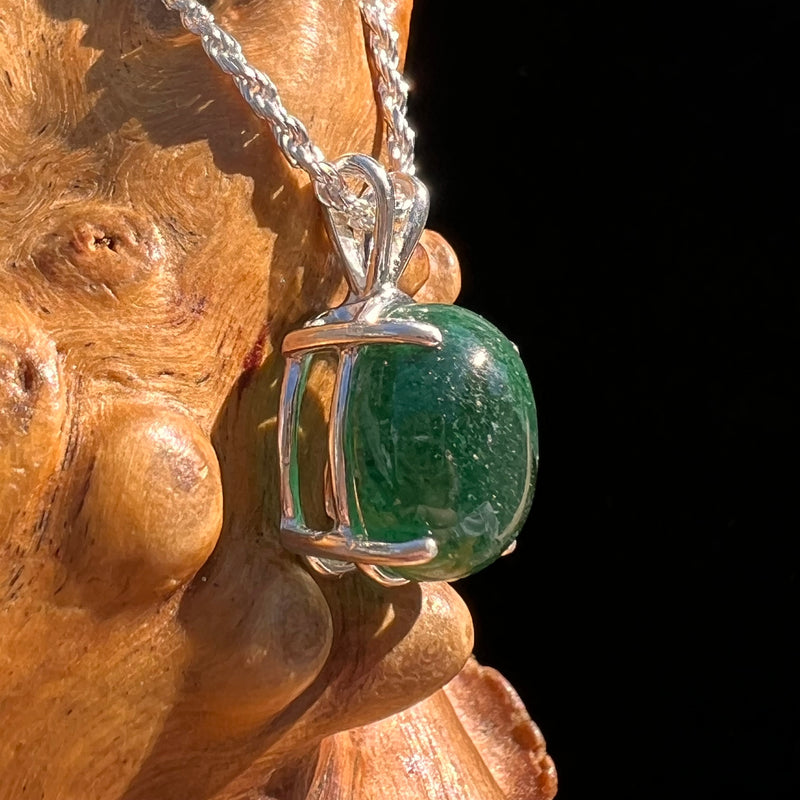 Green Aventurine Pendant Sterling Silver #7752-Moldavite Life