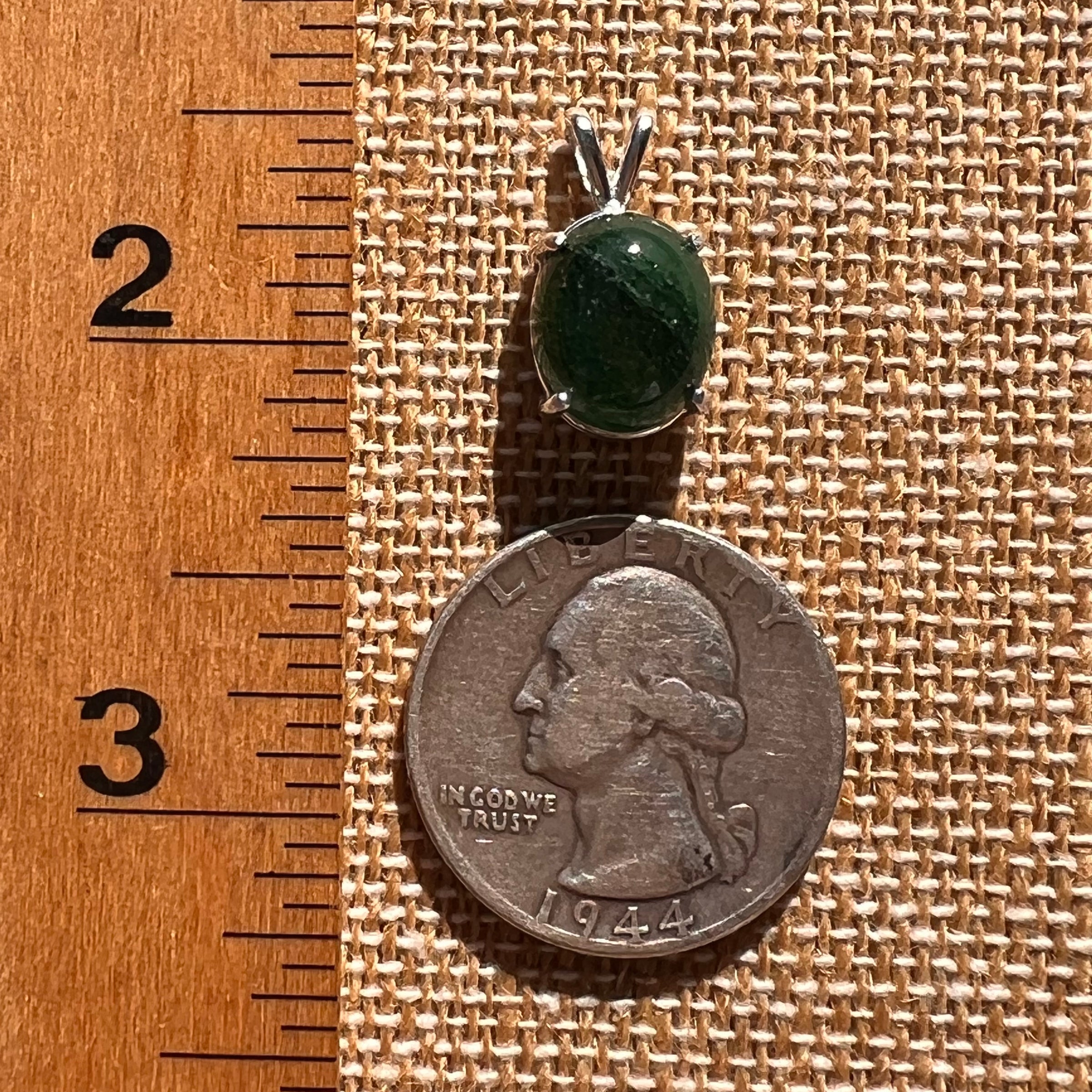 Green Aventurine Pendant Sterling Silver #7752-Moldavite Life