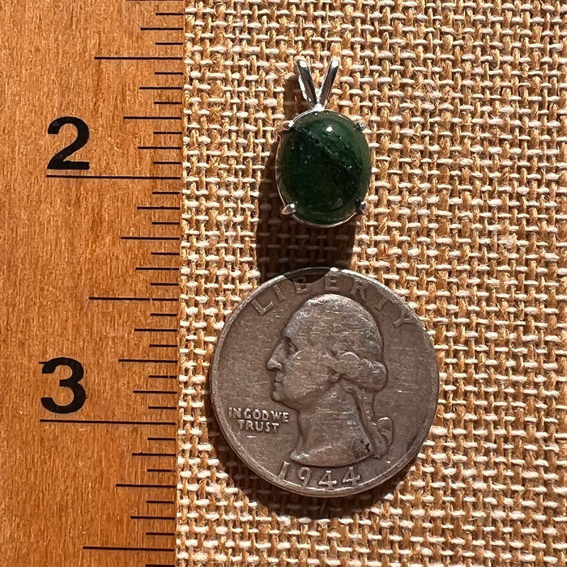 Green Aventurine Pendant Sterling Silver #7752-Moldavite Life