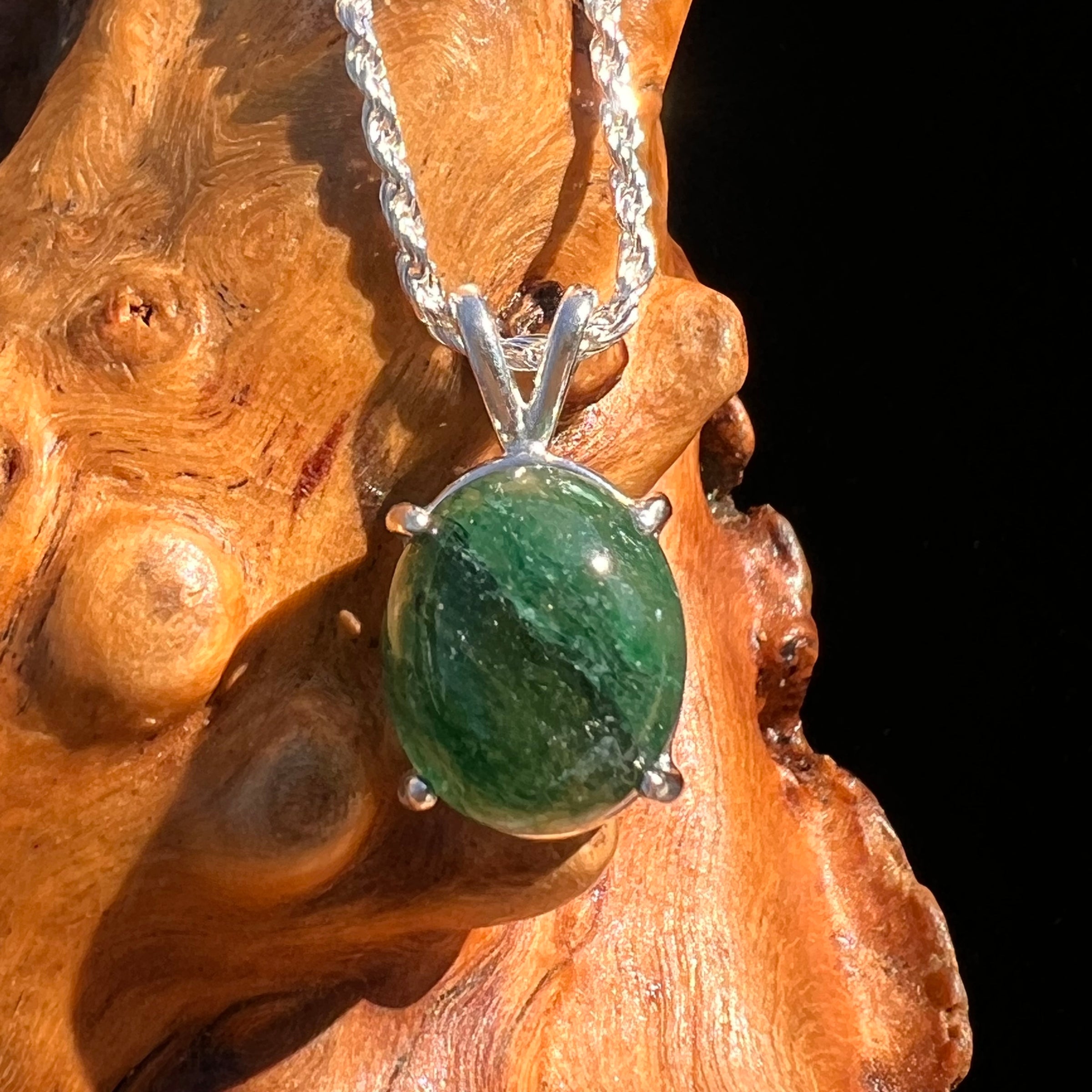 Green Aventurine Pendant Sterling Silver #7752-Moldavite Life