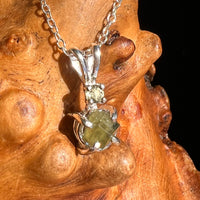 Green Garnet & Moldavite Necklace Sterling Silver #6688-Moldavite Life