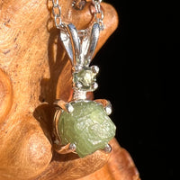 Green Garnet & Moldavite Necklace Sterling Silver #6689-Moldavite Life