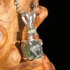 Green Garnet & Moldavite Necklace Sterling Silver #6690-Moldavite Life