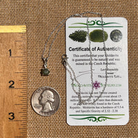 Green Garnet & Moldavite Necklace Sterling Silver #6691-Moldavite Life