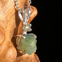 Green Garnet & Moldavite Necklace Sterling Silver #6692-Moldavite Life