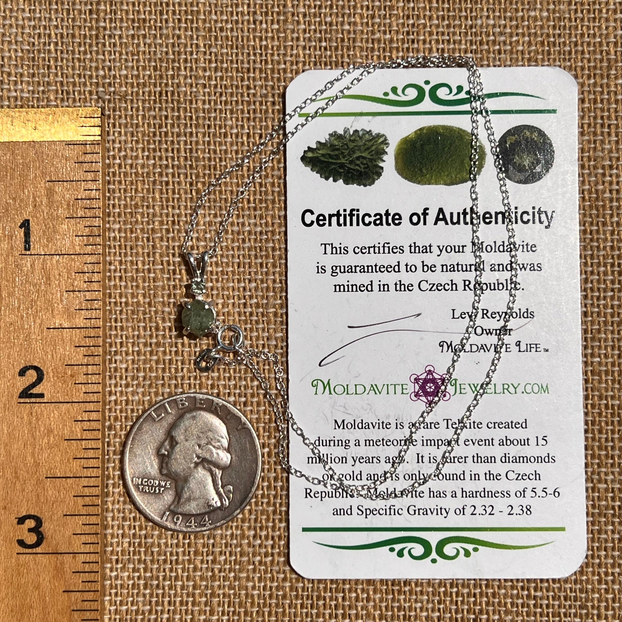 Green Garnet & Moldavite Necklace Sterling Silver #6693-Moldavite Life