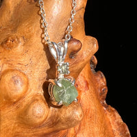 Green Garnet & Moldavite Necklace Sterling Silver #6693-Moldavite Life