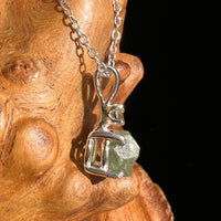 Green Garnet & Moldavite Necklace Sterling Silver #6695-Moldavite Life