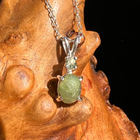 Green Garnet & Moldavite Necklace Sterling Silver #6697-Moldavite Life