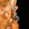 Green Garnet & Moldavite Necklace Sterling Silver #6698-Moldavite Life