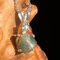 Green Garnet & Moldavite Necklace Sterling Silver #6699-Moldavite Life