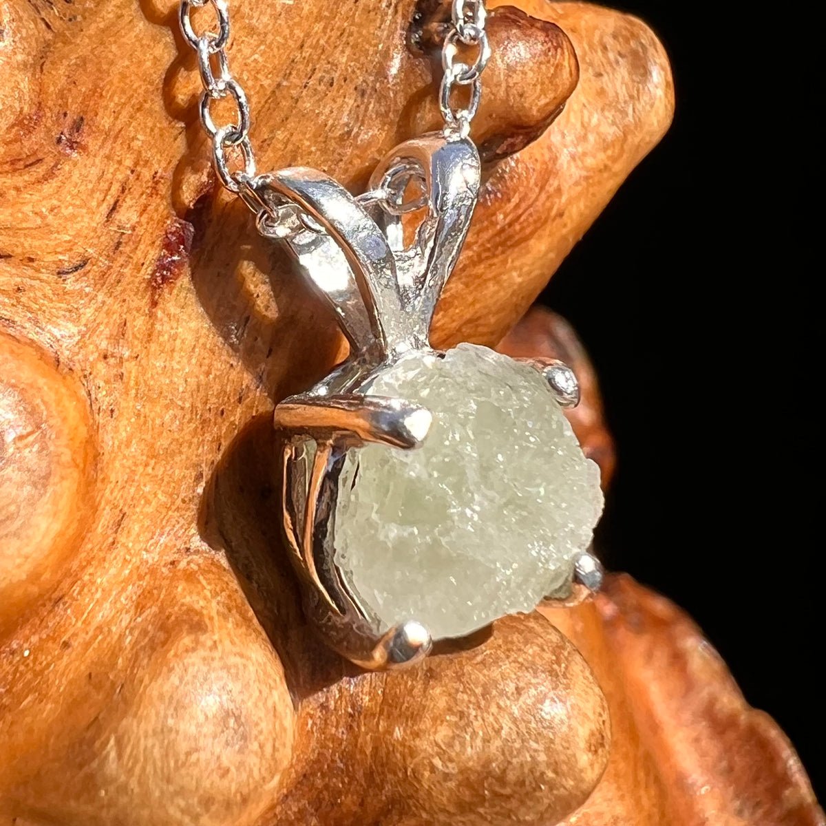Green Herderite Pendant Sterling Silver #8252-Moldavite Life