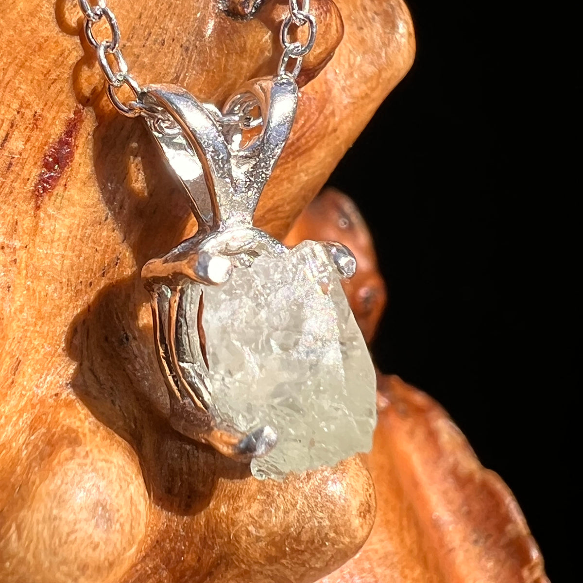 Green Herderite Pendant Sterling Silver #8253-Moldavite Life