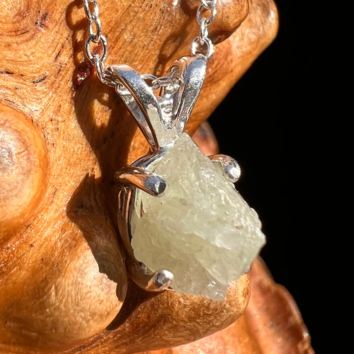 Green Herderite Pendant Sterling Silver #8254-Moldavite Life