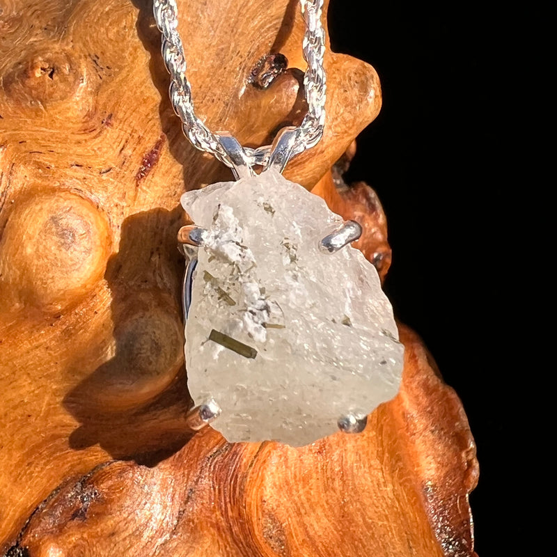 Green Herderite Pendant Sterling Silver #8324-Moldavite Life