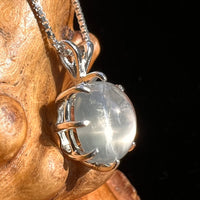 Green Moonstone Pendant Necklace Silver #5220-Moldavite Life