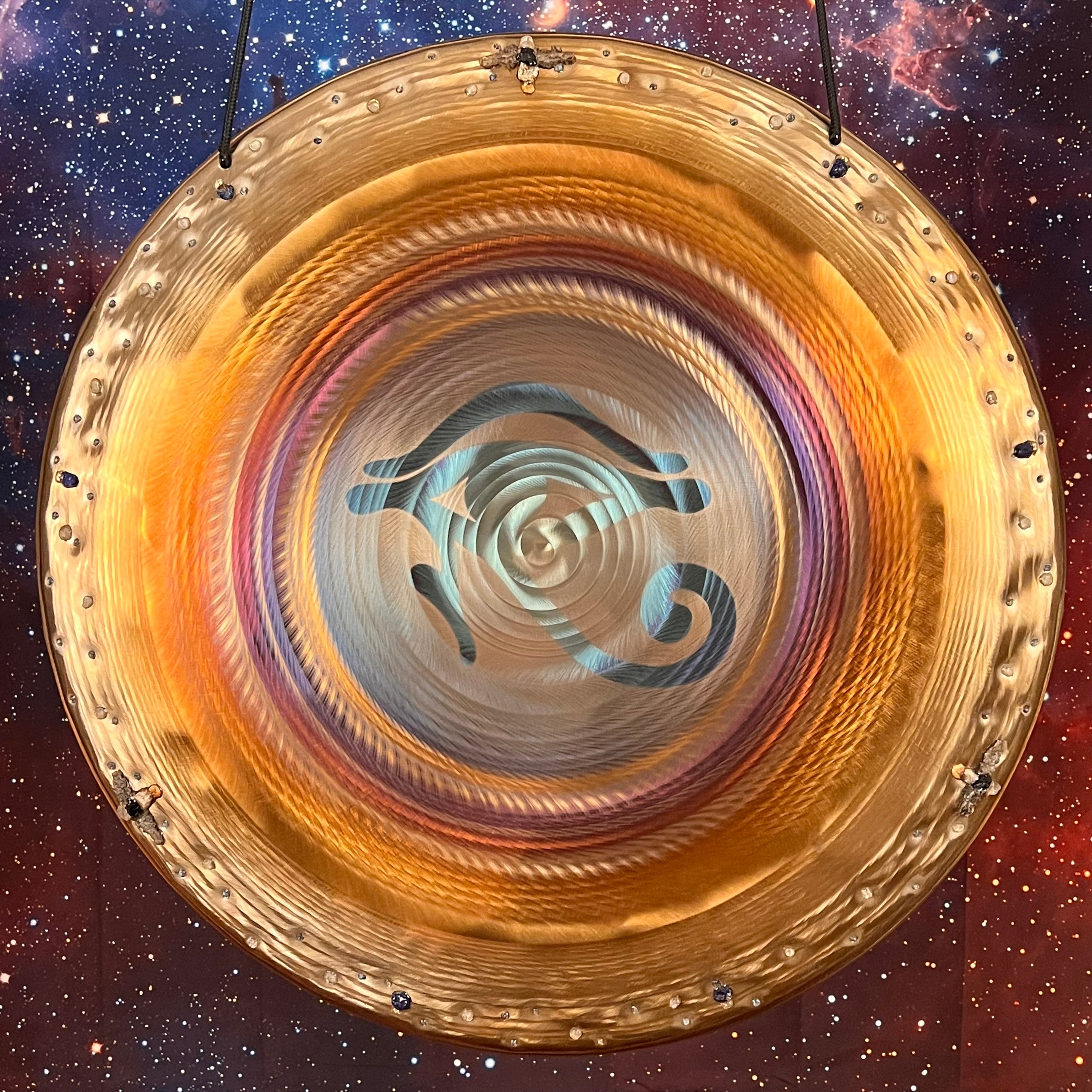 Grotta Sonora 3rd Eye Horus Crystal Gong 26"-Moldavite Life