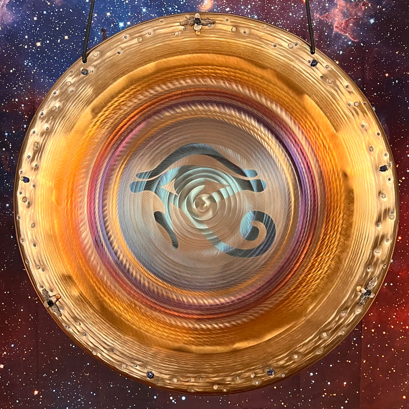 Grotta Sonora 3rd Eye Horus Crystal Gong 26"-Moldavite Life