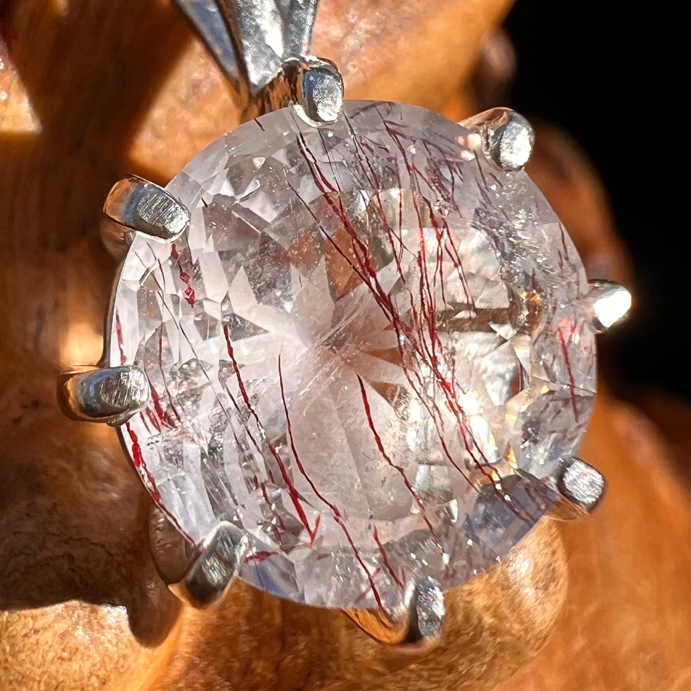 Harlequin Quartz Spider Pendant Sterling Silver #7793-Moldavite Life