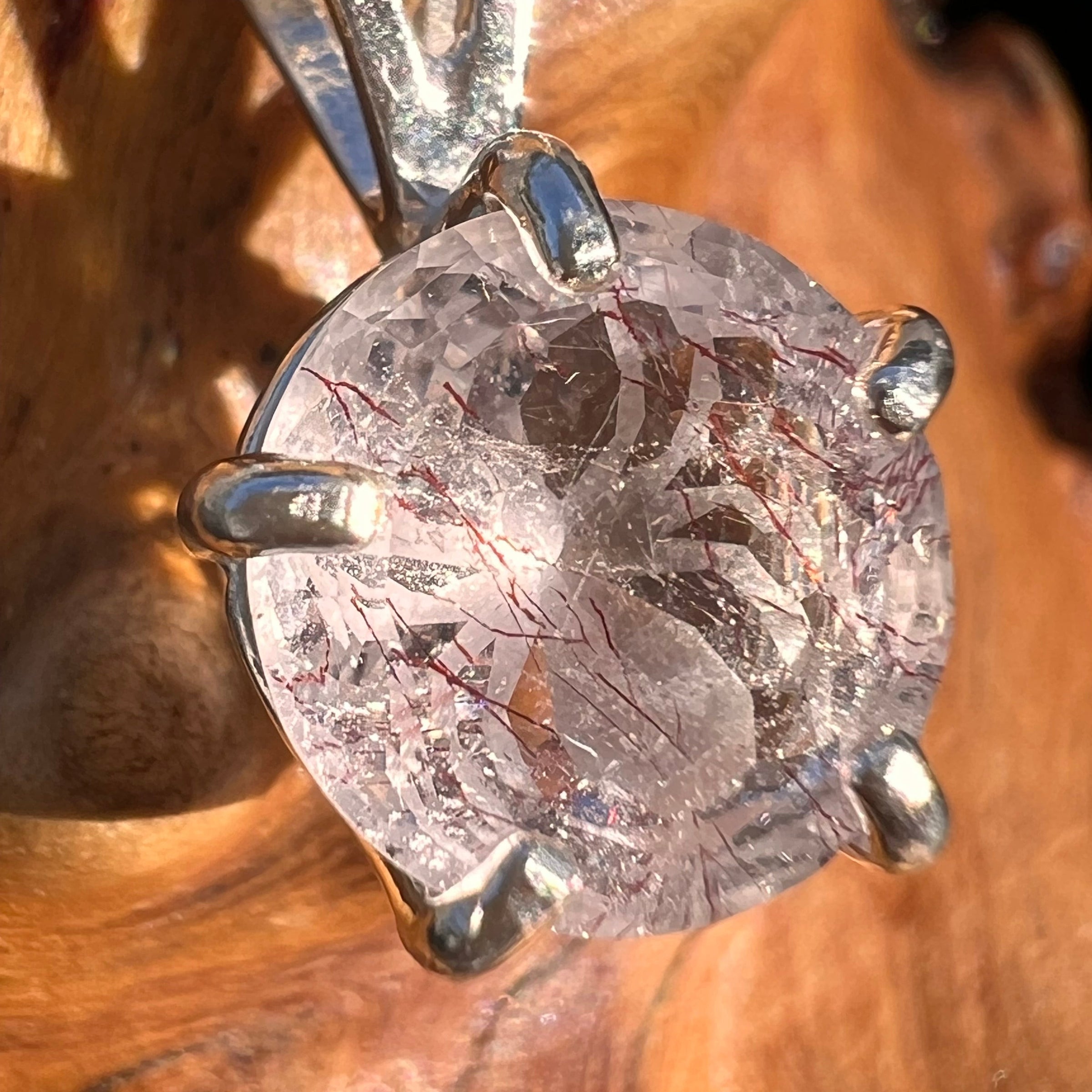 Harlequin Quartz Spider Pendant Sterling Silver #7794-Moldavite Life