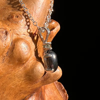 Hematite & Moldavite Necklace Sterling Silver #8692-Moldavite Life