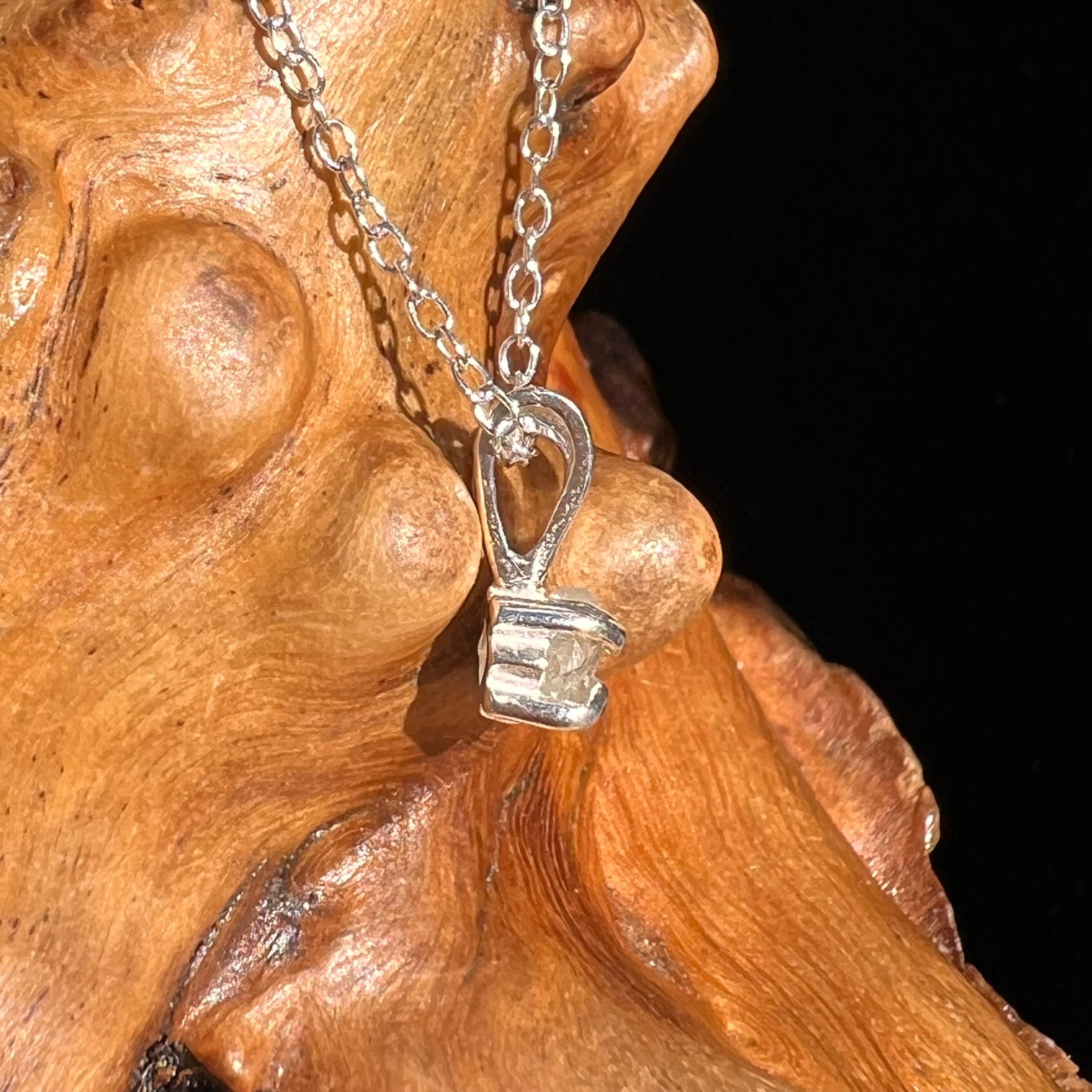 Herderite Necklace Sterling Silver #6633-Moldavite Life