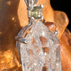 Herkimer Diamond & Moldavite Necklace Sterling #6060-Moldavite Life