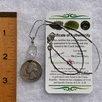 Herkimer Diamond & Moldavite Necklace Sterling #6060-Moldavite Life
