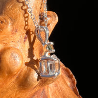 Herkimer Diamond & Moldavite Necklace Sterling #8014-Moldavite Life