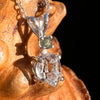 Herkimer Diamond & Moldavite Necklace Sterling #8018-Moldavite Life