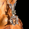 Herkimer Diamond & Moldavite Necklace Sterling #8021-Moldavite Life