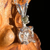 Herkimer Diamond & Moldavite Necklace Sterling #8022-Moldavite Life