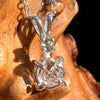 Herkimer Diamond & Moldavite Necklace Sterling #8023-Moldavite Life