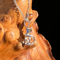 Herkimer Diamond & Moldavite Necklace Sterling #8024-Moldavite Life
