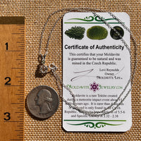 Herkimer Diamond & Moldavite Necklace Sterling #8025-Moldavite Life