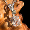 Herkimer Diamond & Moldavite Necklace Sterling #8026-Moldavite Life