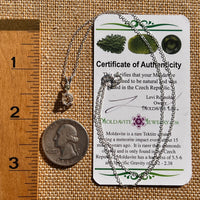 Herkimer Diamond & Moldavite Necklace Sterling #8026-Moldavite Life