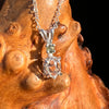 Herkimer Diamond & Moldavite Necklace Sterling #8027-Moldavite Life