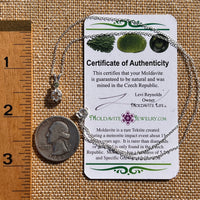 Herkimer Diamond & Moldavite Necklace Sterling #8028-Moldavite Life