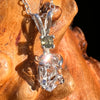 Herkimer Diamond & Moldavite Necklace Sterling #8031-Moldavite Life