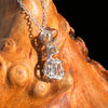 Herkimer Diamond & Moldavite Necklace Sterling #8031-Moldavite Life