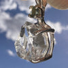 Herkimer Diamond & Moldavite Pendant Sterling #8032-Moldavite Life